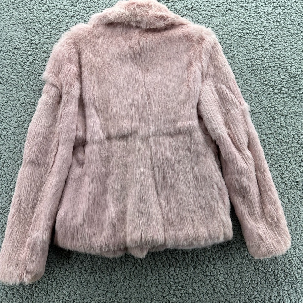 XOXO Vintage Coat Blush Rabbit Fur Coat SZ M - Picture 14 of 17